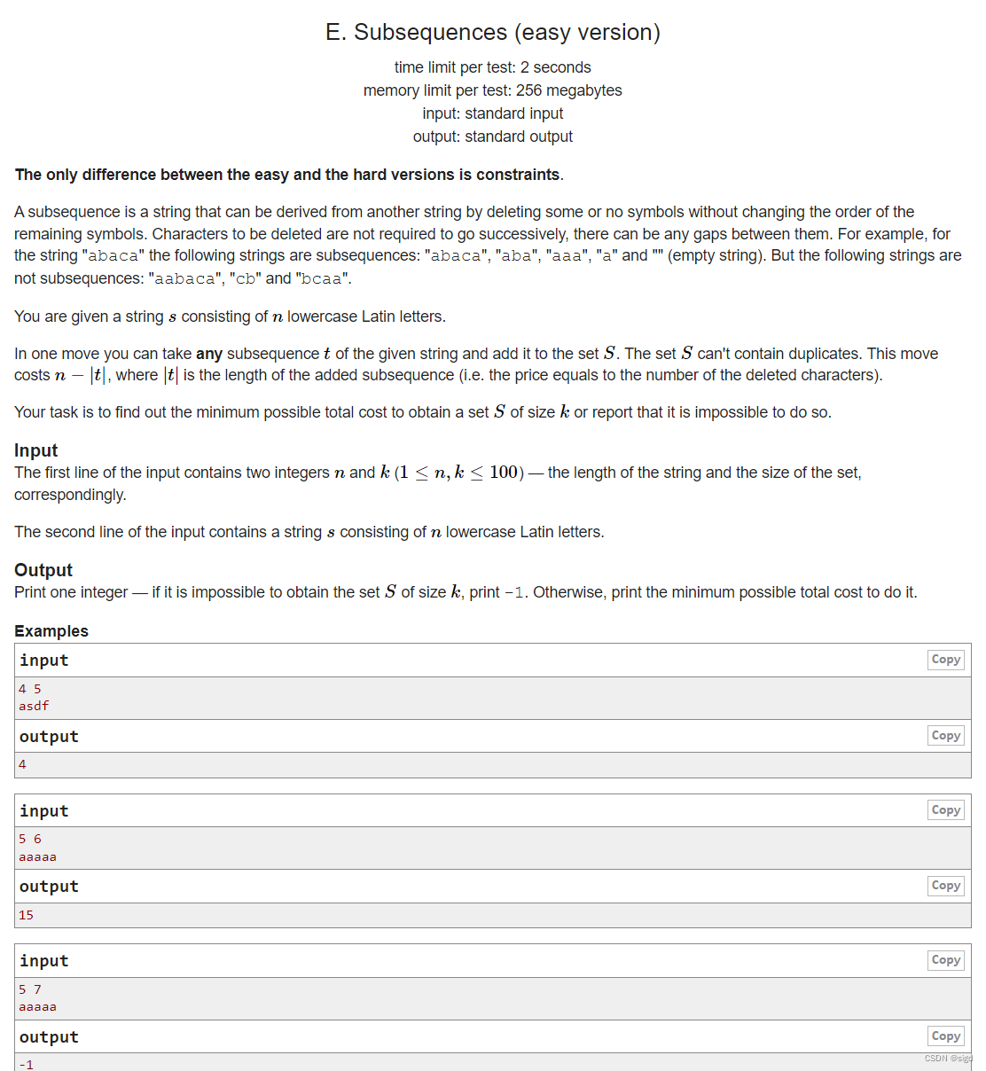 CF 570 E. Subsequences (easy version)-CSDN博客