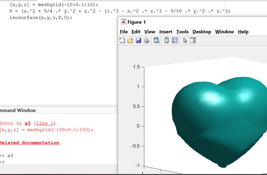ezplot心形函数:只有这一句,由于这个编辑器不支持matlab语法,自身又
