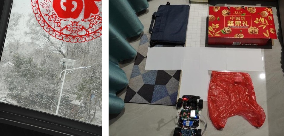 ▲ 图1.2.2 床边屋外下大雪,屋内铺赛道