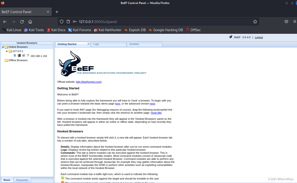 kali,beefxss安装及使用_kali xss工具CSDN博客