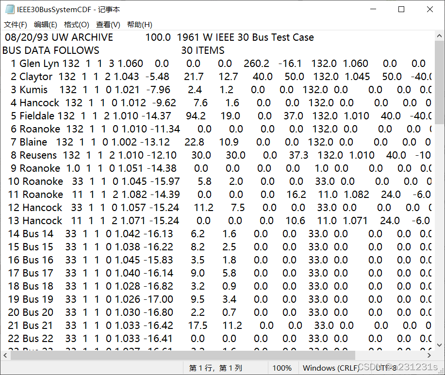 IEEE30节点系统