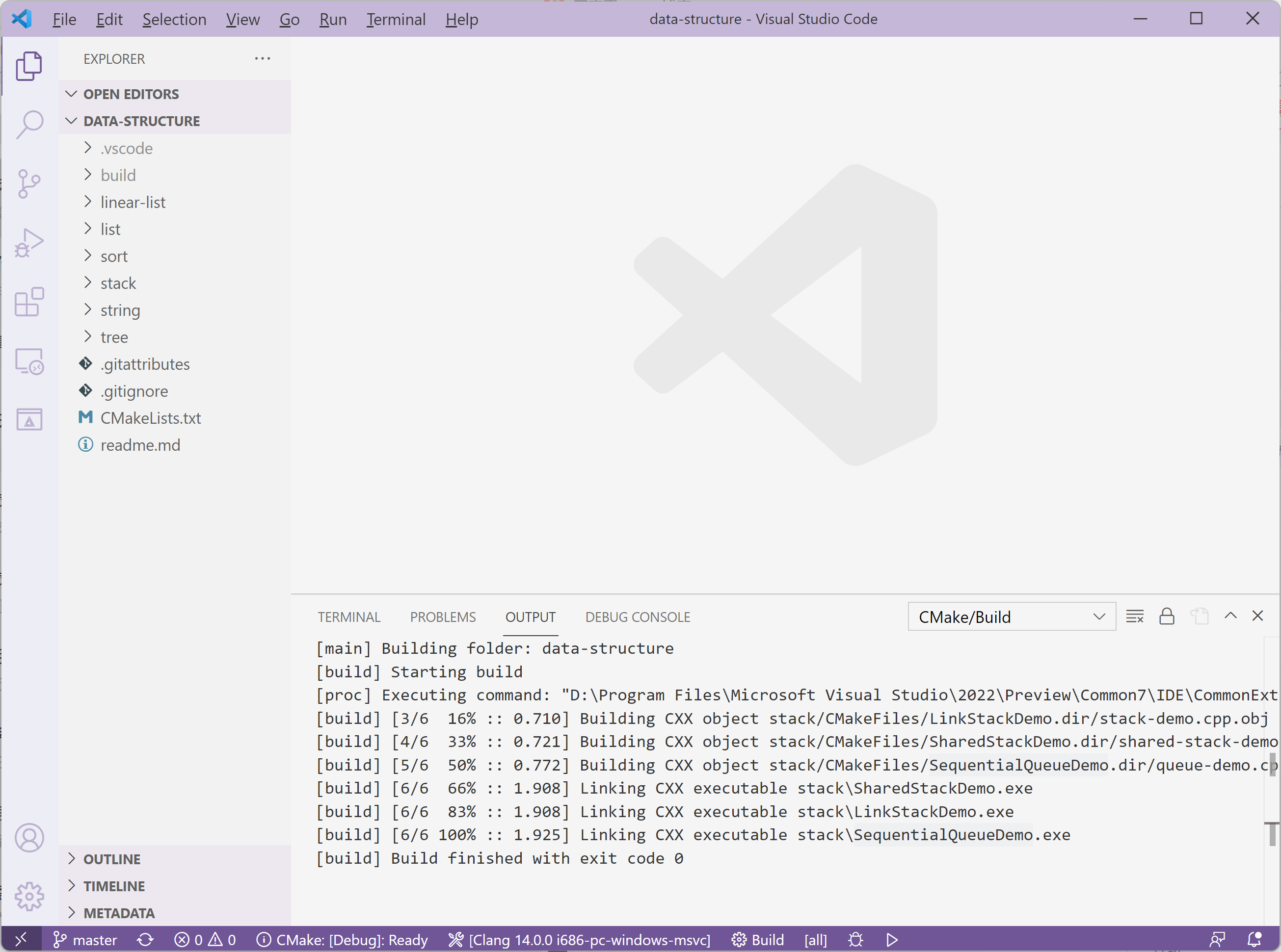 使用 Visual Studio Code 中的 CMake 插件配置项目没有遇到问题