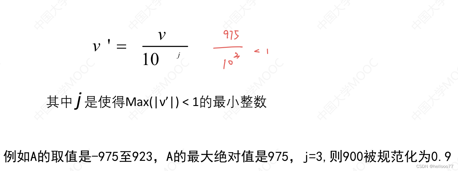 小数定标规范化