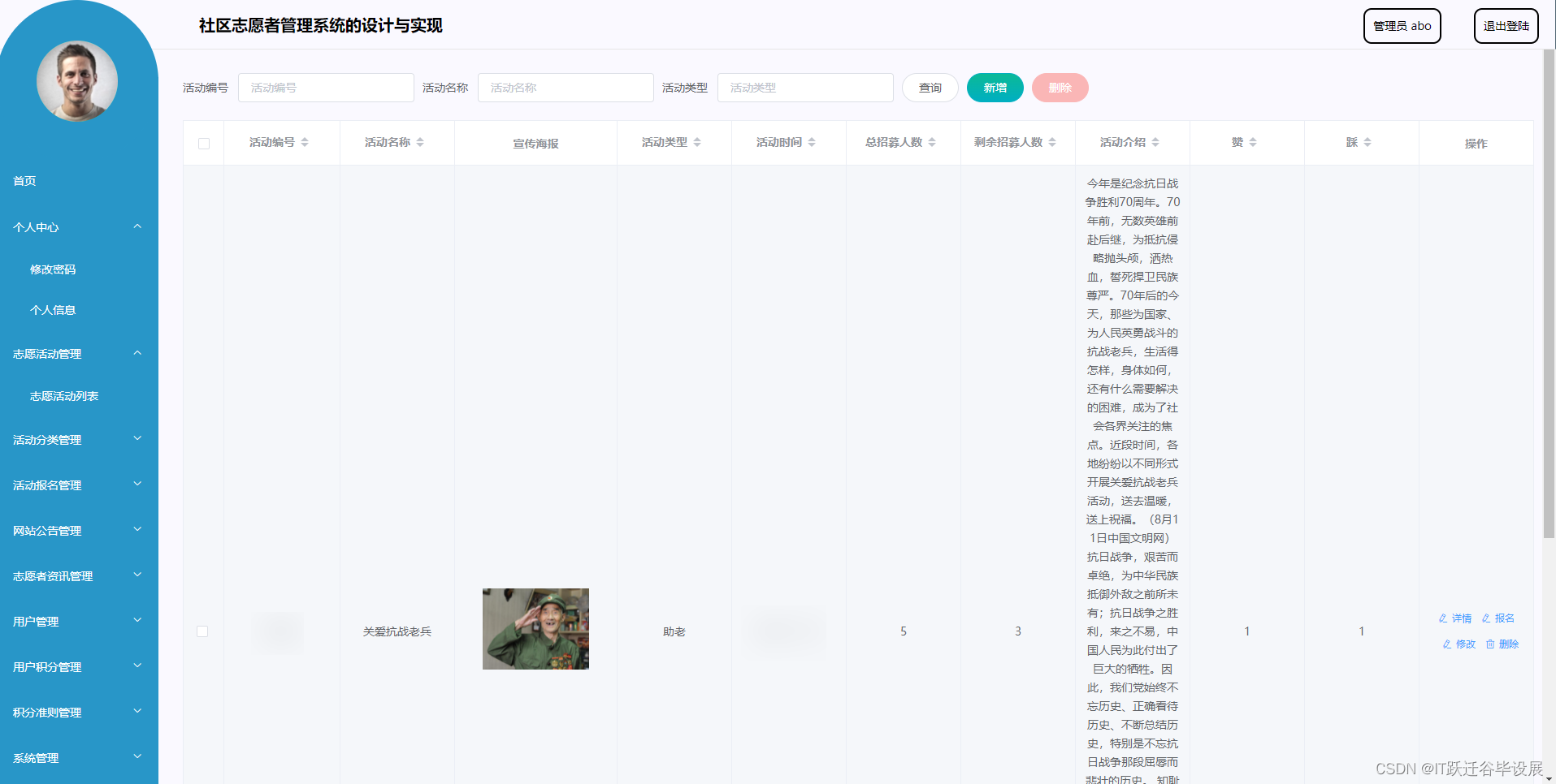 活动列表