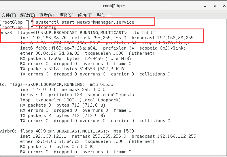 虚拟机网络发生错误，需要运行NetworkManager