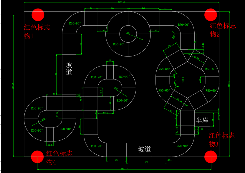 ▲ 图9.1.1 赛道设计与铺设