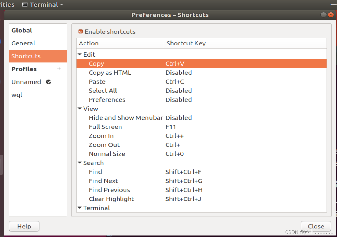 复制粘贴的默认快捷键