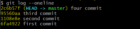 git log --oneline