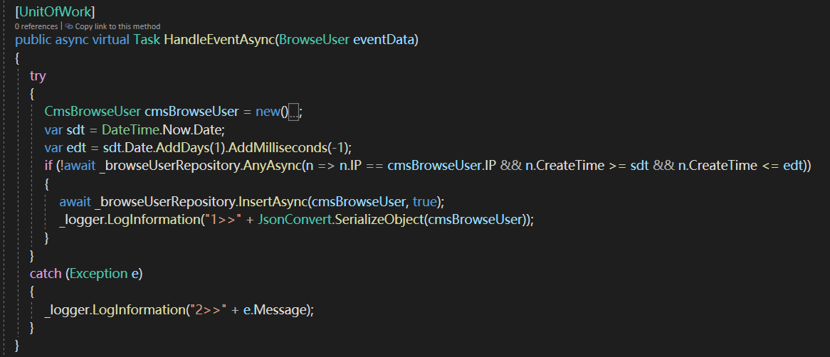 abp EventBus实现订阅事件出现 Cannot access a disposed context instance