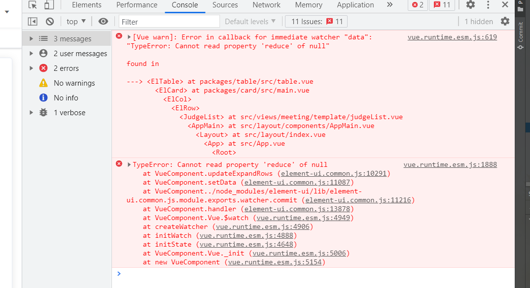 [Vue warn] Error in callback for immediate watcher “data“ “TypeError