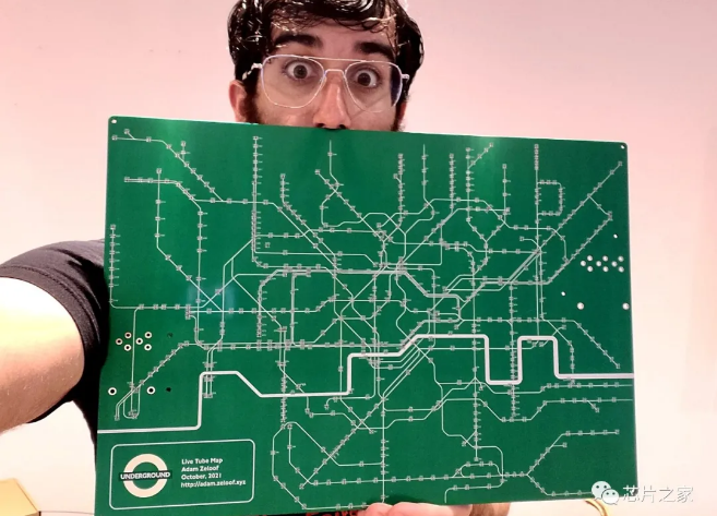 ▲ 图3.1 Adam Zeoloof制作伦敦地铁线路PCB