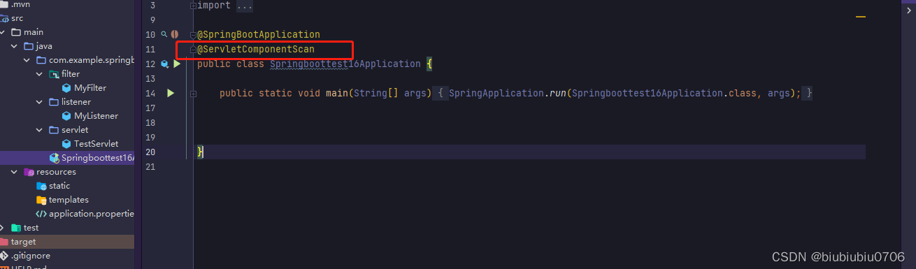 SpringBoot中使用Servlet,Filter,Listener,拦截器