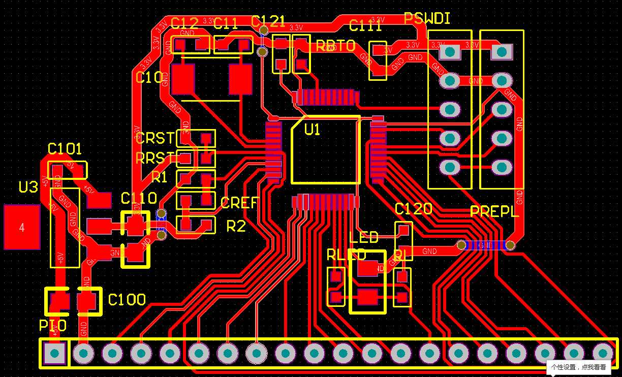 ▲ 图1.1.2 快速制版单面PCB版图