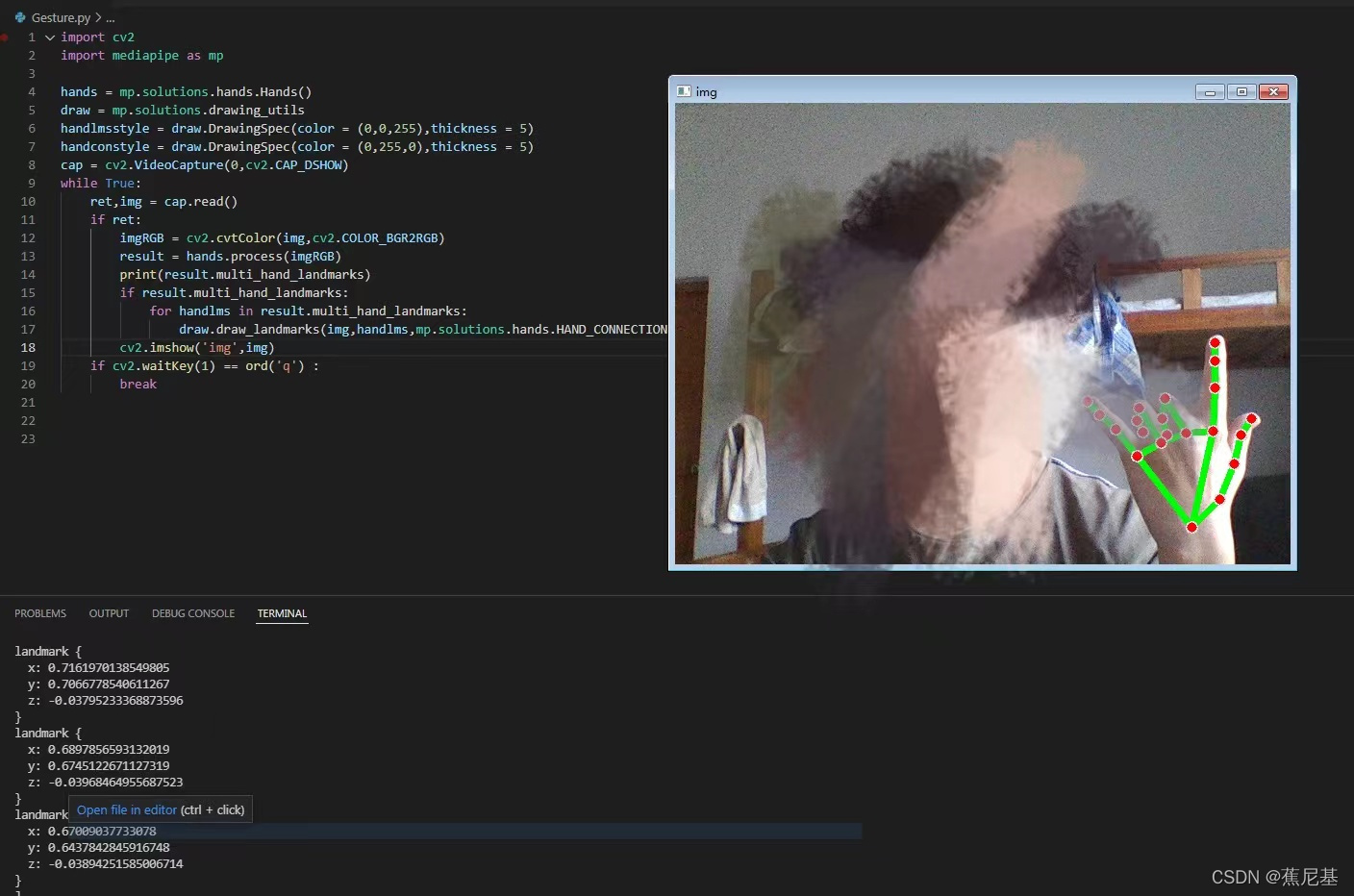Python + opencv + mediapipe 实现手势识别_opencv+mediapipe+autopy-CSDN博客