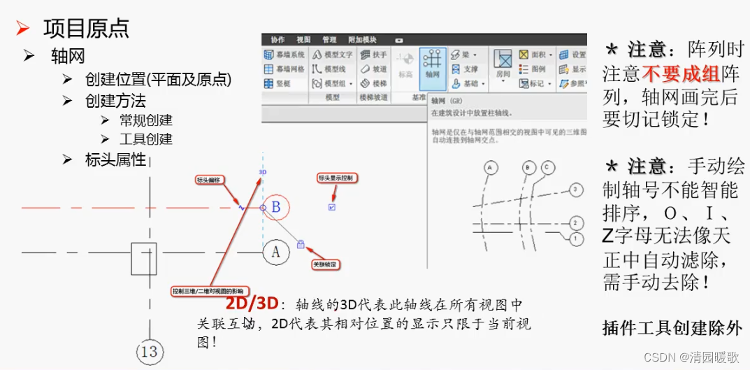 Revit——（2）模型的编辑、轴网和标高