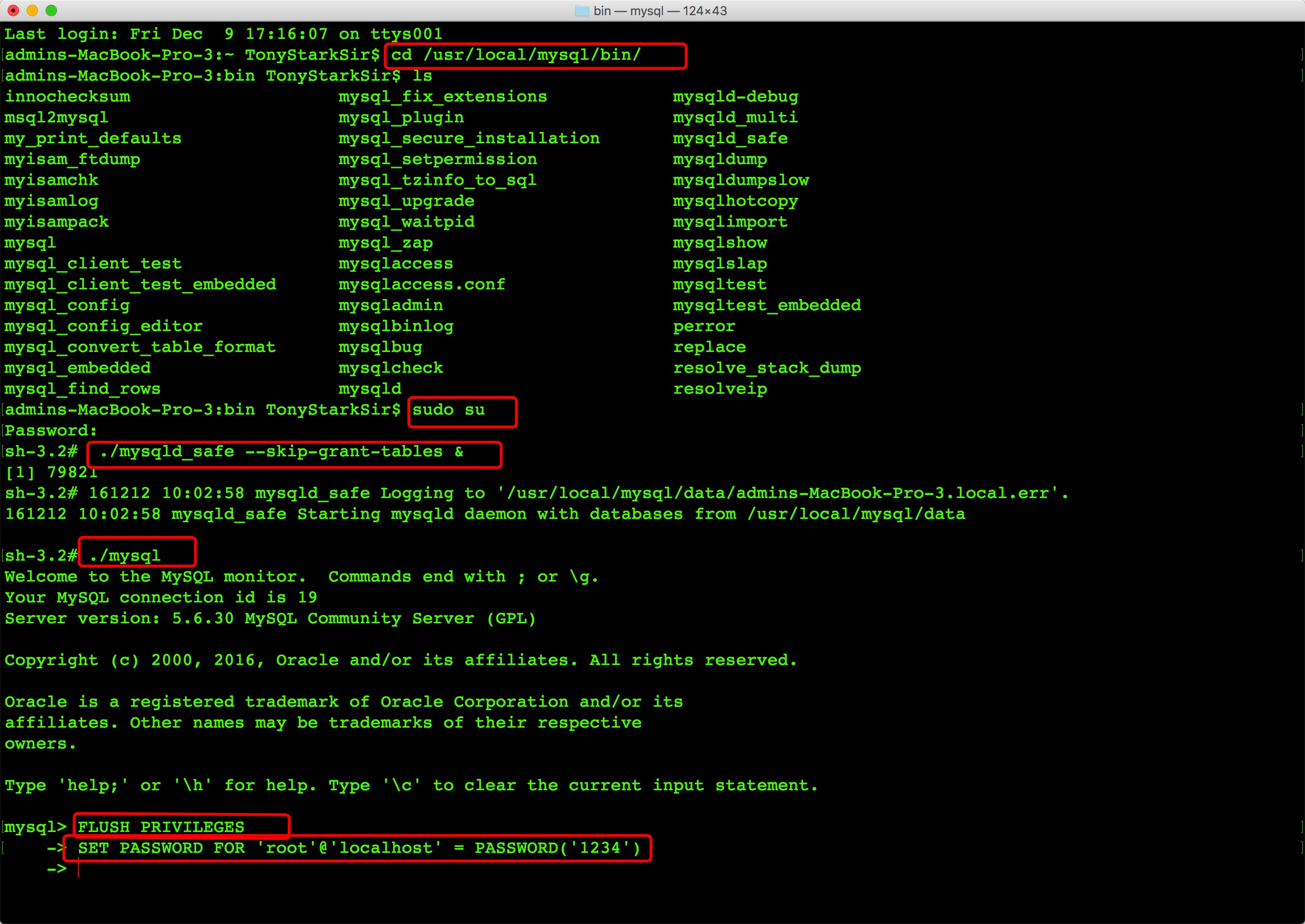 Mac forgot my mysql password how to do - Programmer Sought