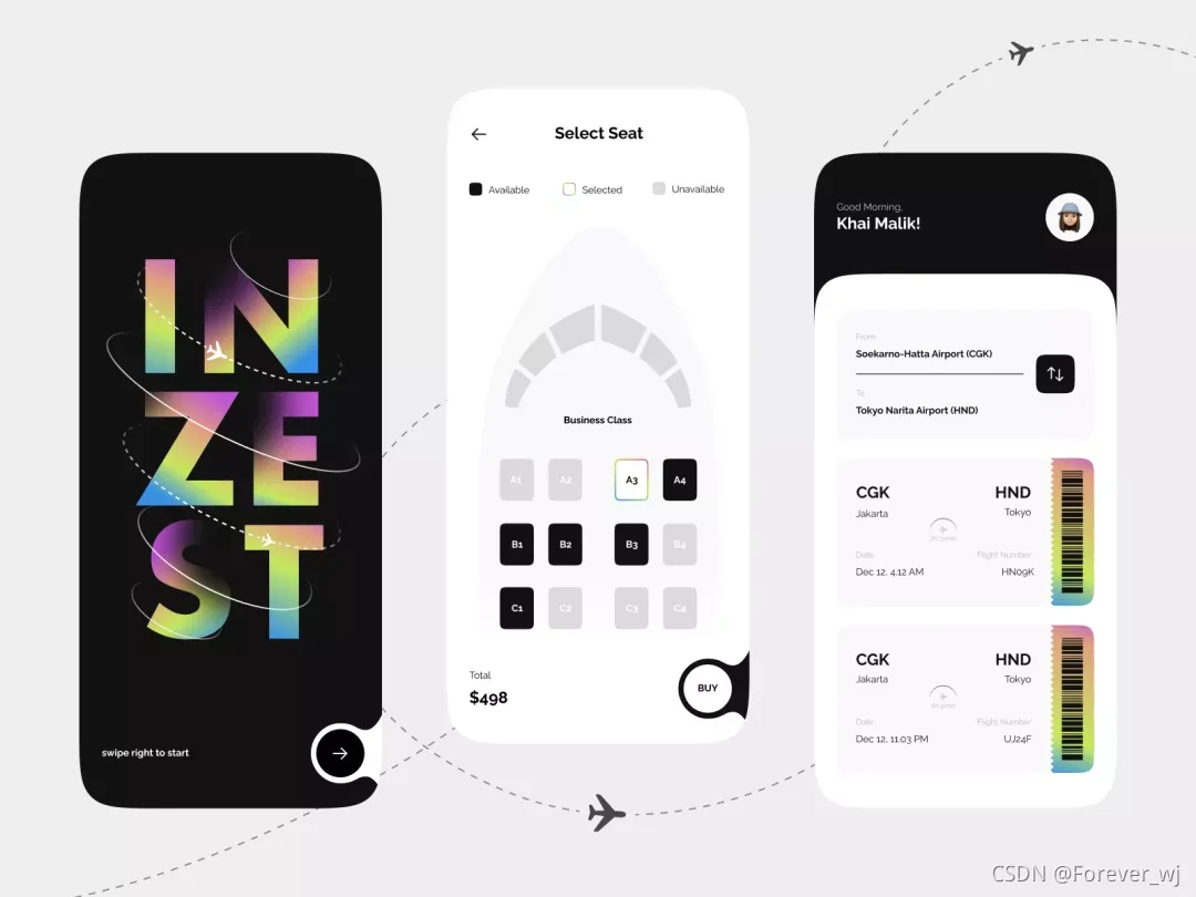 Inzest - Ticket Booking Mobile Apps by Nela Rosdiana