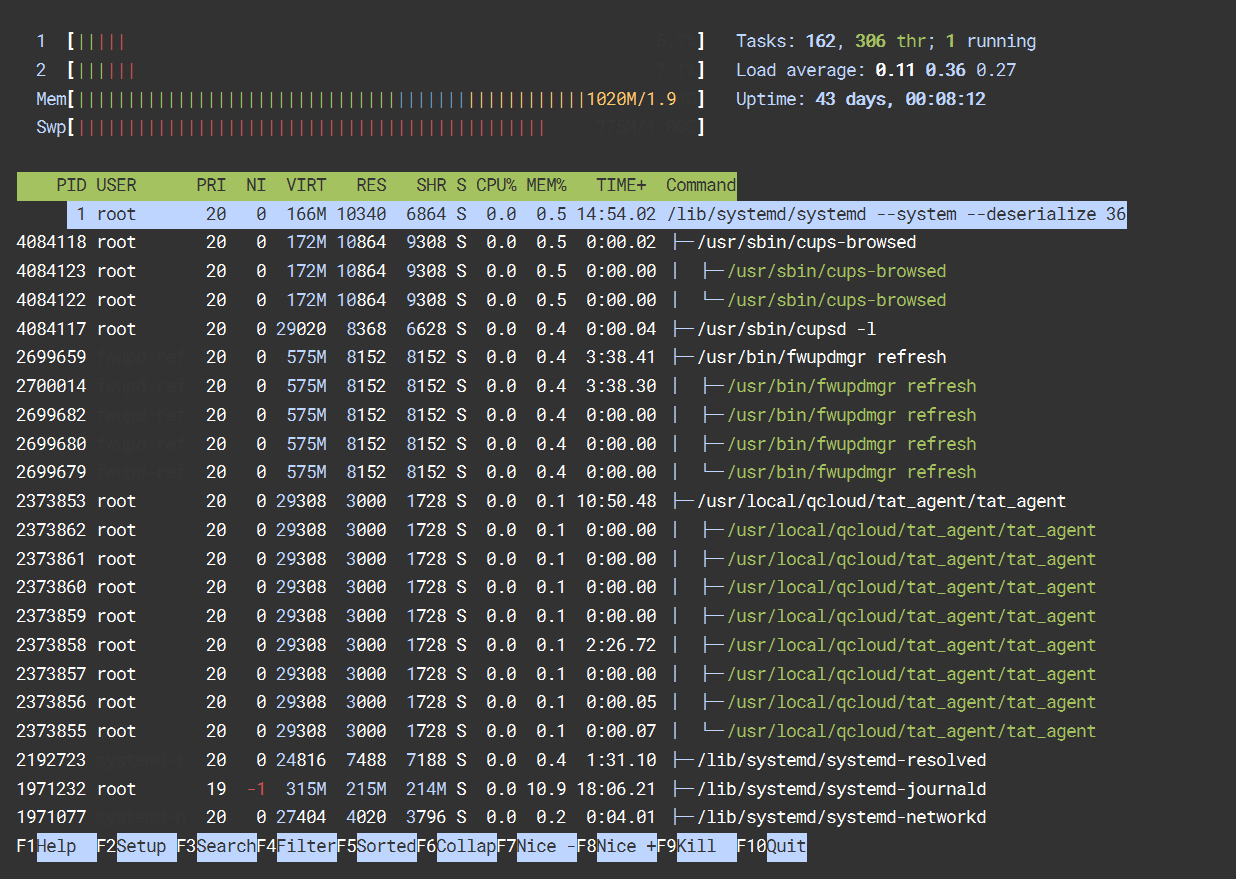 【Linux】查看系统各种信息的常用命令 （CPU、内存、进程、网口、磁盘、硬件、等等）