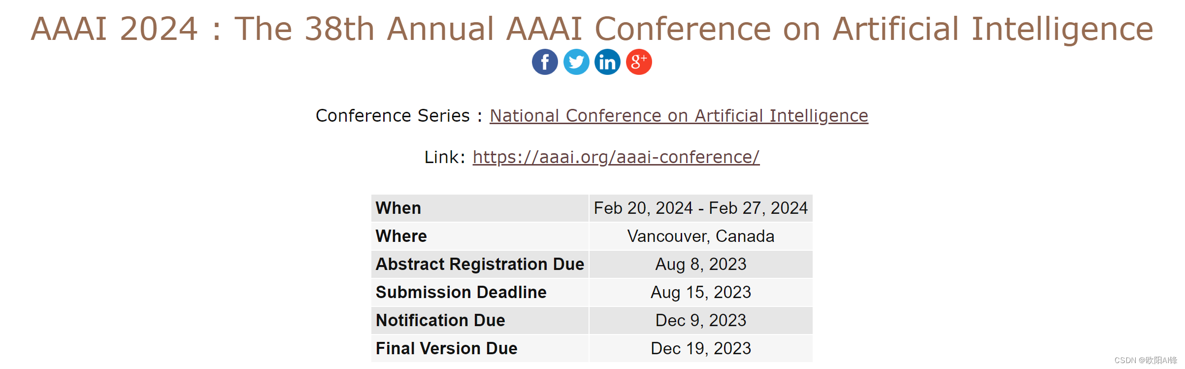 AAAI 2024截稿日期一览_aaai2024CSDN博客