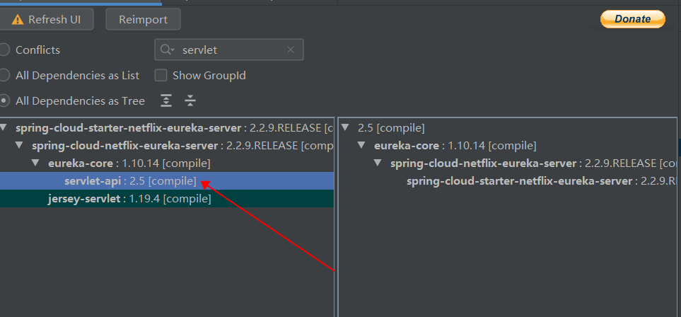 如何找出包冲突并解决：servlet-api-2.5.jar和tomcat-embed-core-9.0.46.jar冲突（有图有真相！！）还有exclude错了怎么办？