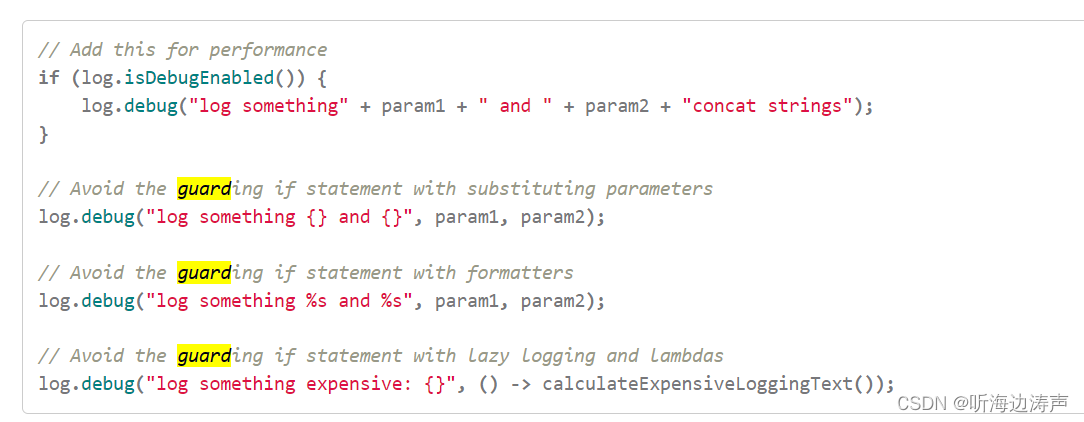 PMD代码检查：为了提升性能，正确使用记录日志的语句（GuardLogStatement）