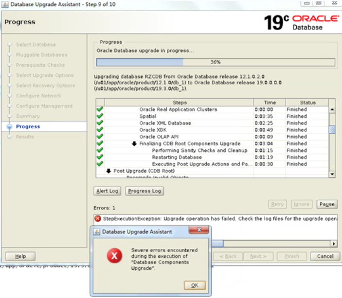 oracle-19c-dbua-ora-20001-verify-queryable-inventory-returned