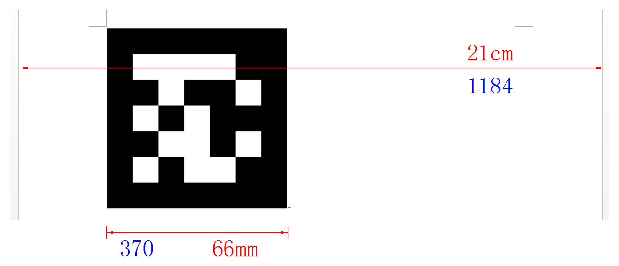▲ 图1.2.2 编辑打印出编程为66mm的Apriltag