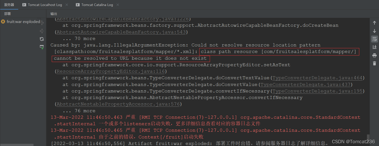 Caused by: java.lang.IllegalArgumentException: Could not resolve ...