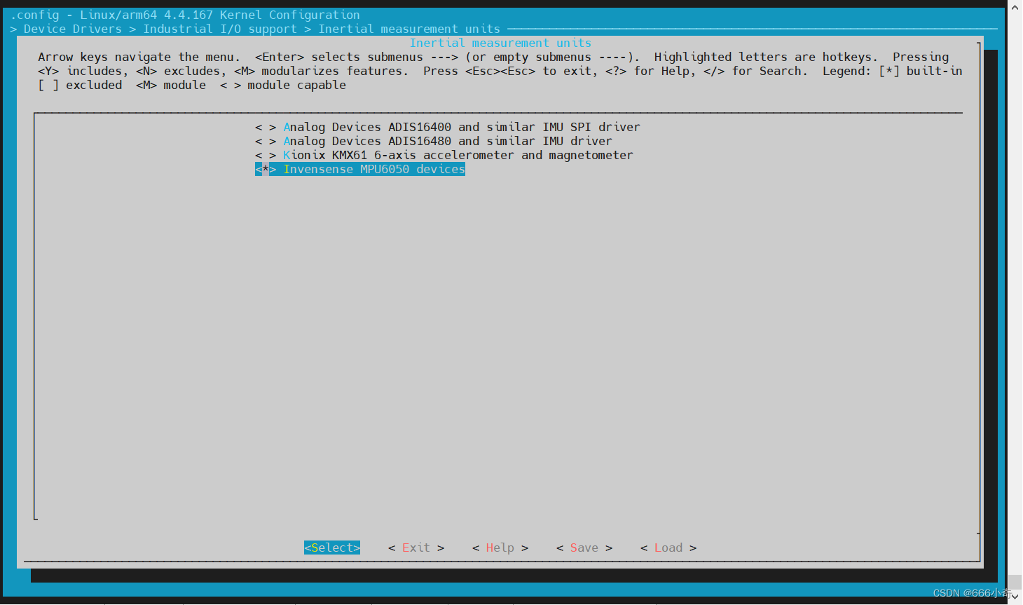 内核配置 INV_MPU6050_IIO