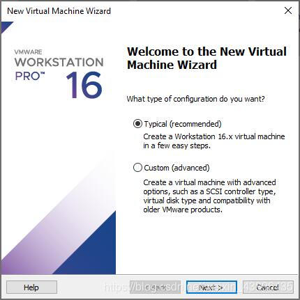VM Ware use typical settings