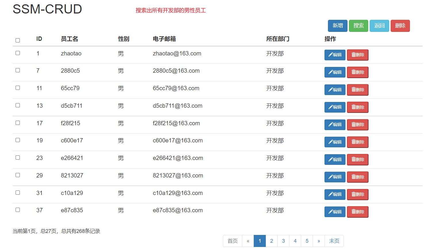 基于ssm的简单员工信息管理系统