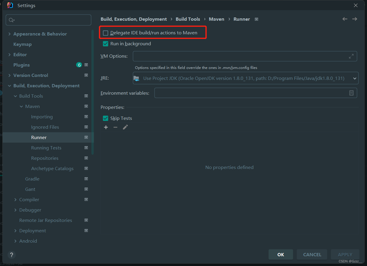 Delegate IDE build/run actions to Maven导致项目启动缓慢问题解决_delegate ide run to