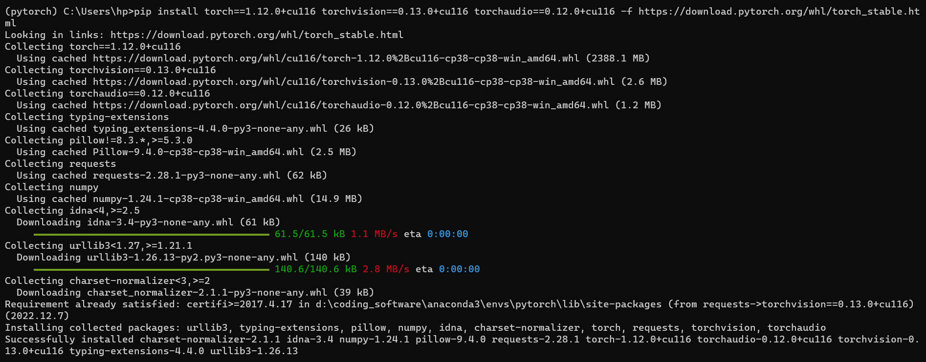 使用whl下载pytorch解决conda install卡在Solving environment和failed的问题