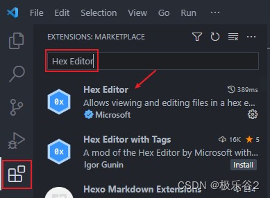 Visual Studio Code 搜索插件 Hex Editor