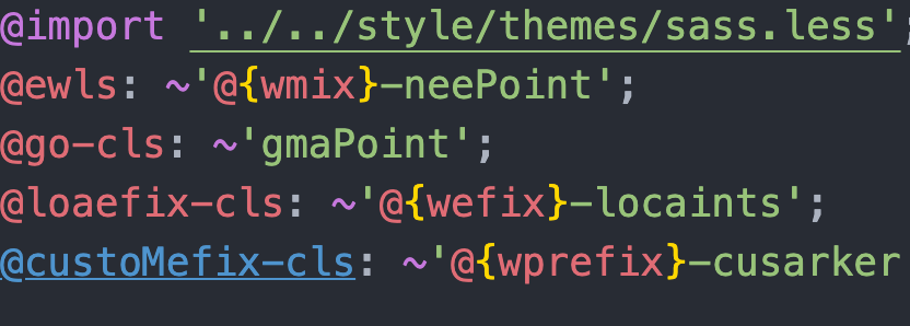 (plugin postcss) Error: ‘~/theme/default.less‘ wasn‘t found. Tried - /style/themes 。less 中的～什么意思