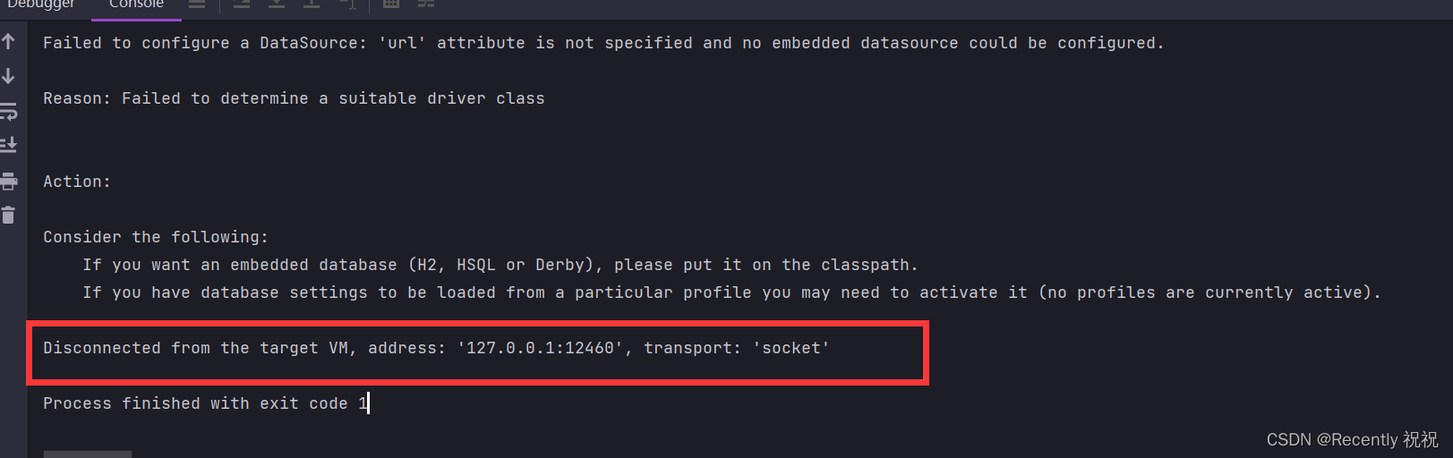 Disconnected from the target VM, address: '127.0.0.1:64555