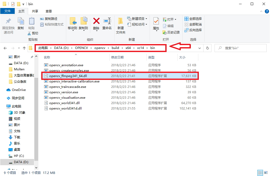 D:\OPENCV\opencv\build\x64\vc14\bin