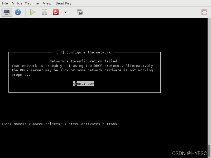 configure the network your network is probably not using the DHCP protocol