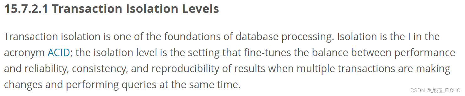 15.7.2.1 Transaction Isolation Levels