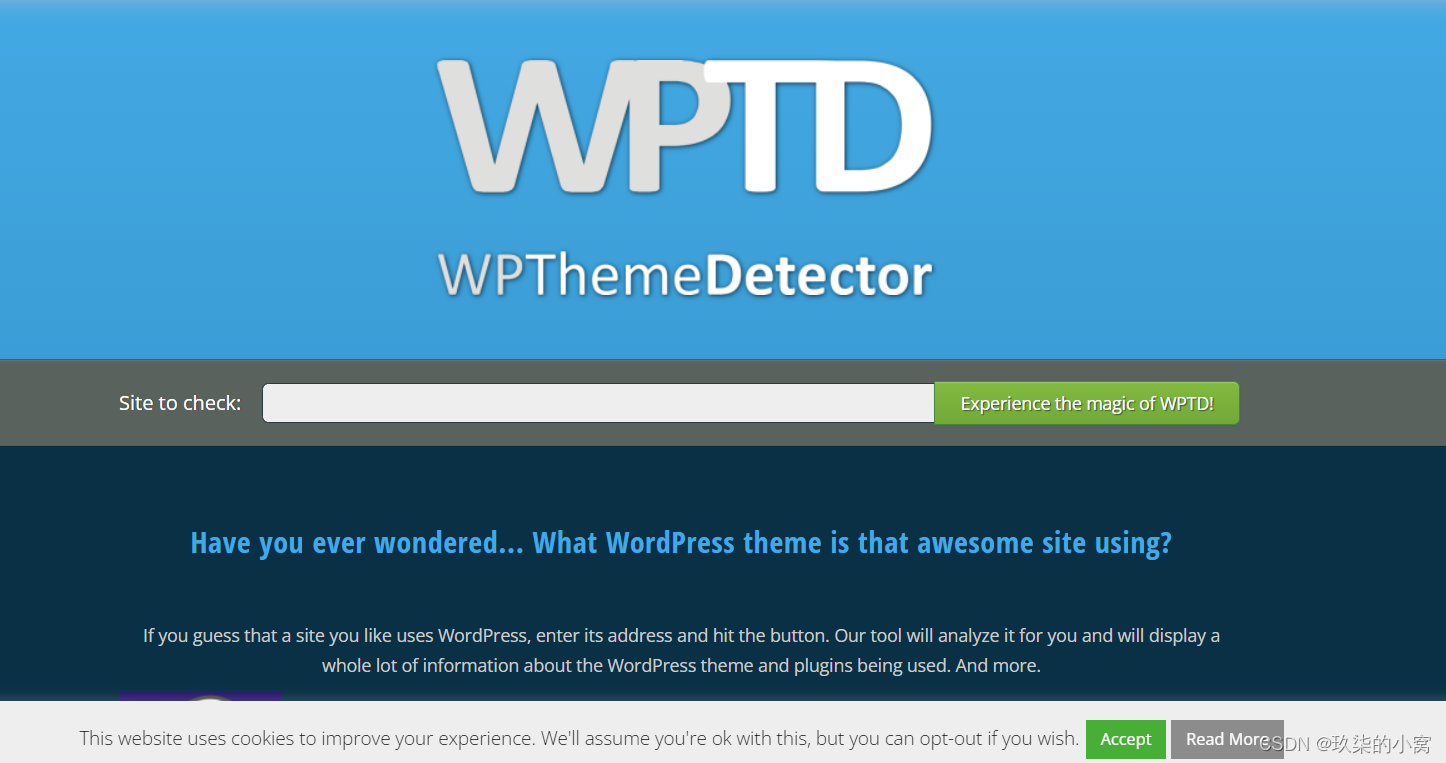 wpthemedetector在线查询wordpress网站使用主题工具