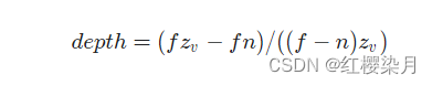 Z= ( f * z - f * n ) / ( ( f - n ) * z)