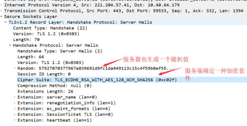 ServerHello报文抓包
