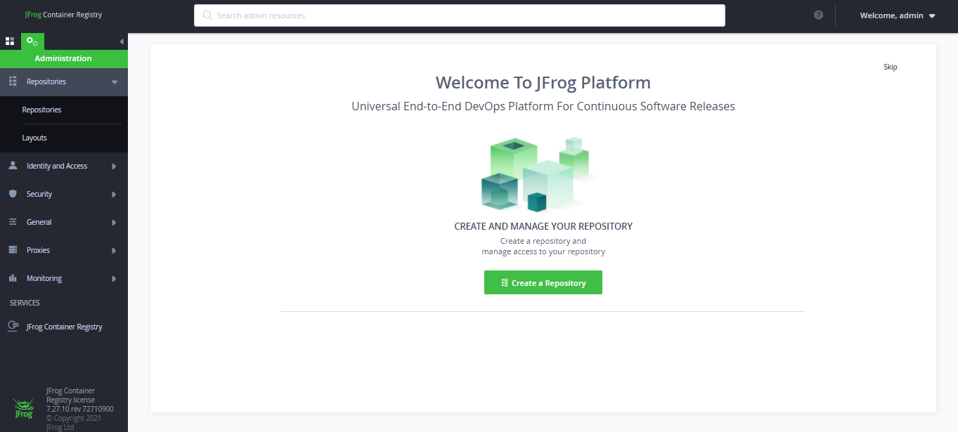 JFrog Container Registry 搭建Docker镜像仓库 (tar.gz 版本)