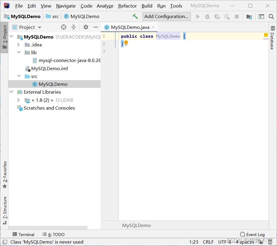 Java连接MySQL(IDEA)_java连接mysql demo-CSDN博客