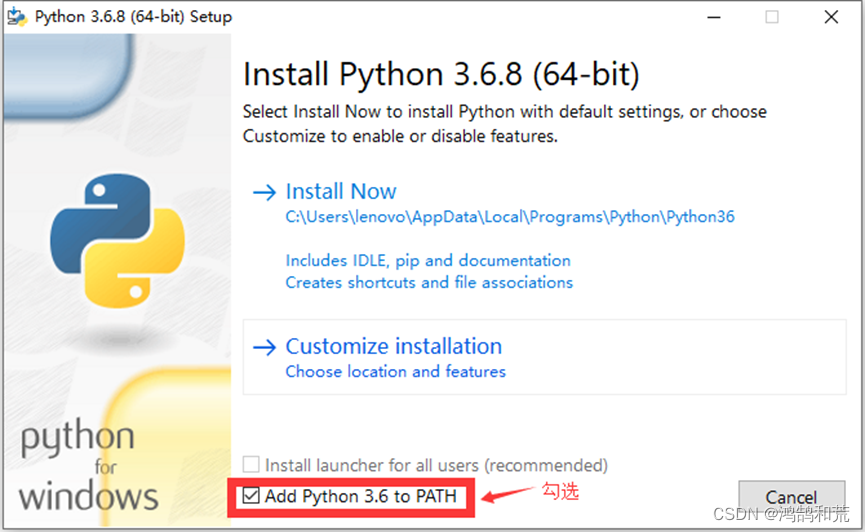 图 1.2 Python 安装界面