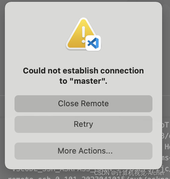 Could not establulish connection to “master“
