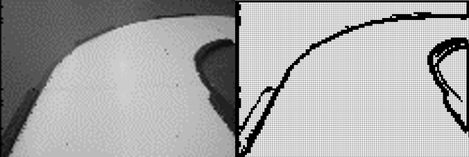 ▲ 图6.2.6 原灰度图与Sobe了边缘检测图像