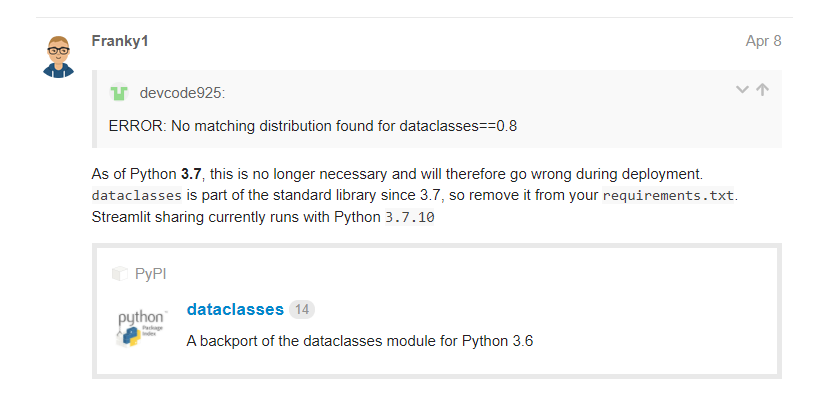 No Matching Distribution Found For Dataclasses 0 8 CSDN 