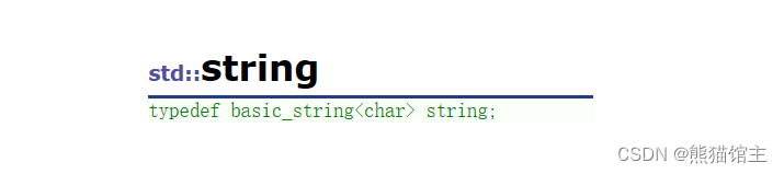 typedef basic_string string;