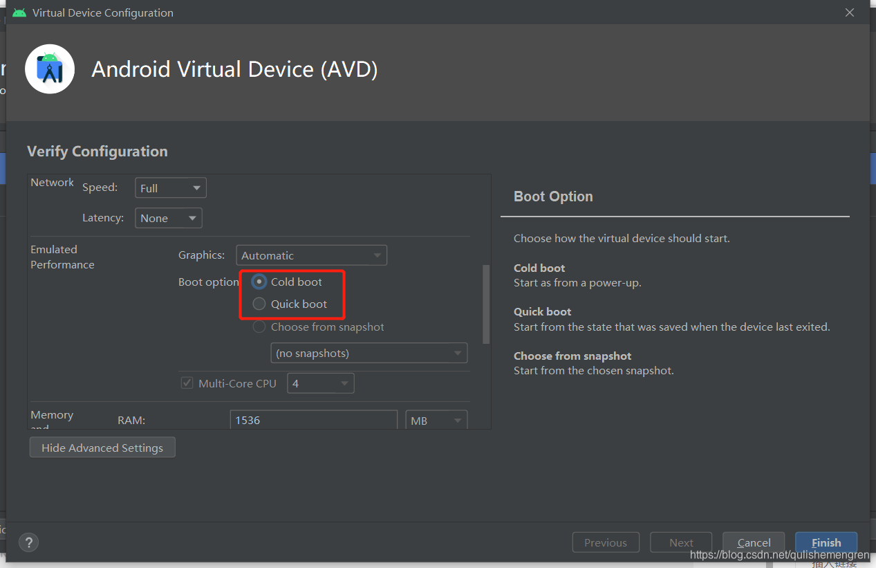 开机模式选择cold option